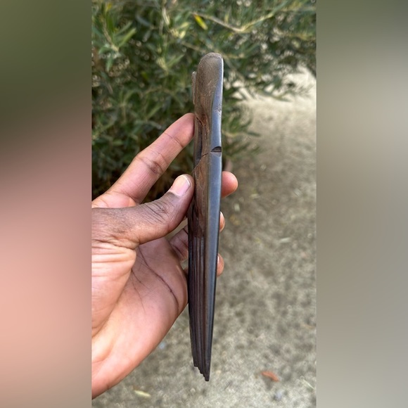 VTG Hand Carved Afro Pick Comb 🪮 🇧🇯 Sz 7”x2.5” - Picture 2 of 3